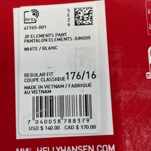 NEW HELLY HANSEN Juniors' Elements Ski Pants Size 16 White - Picture 7 of 8